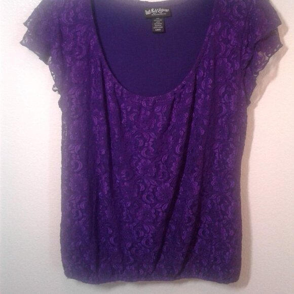 Self Esteem Woman's Purple Lace Top SZ L - Picture 3 of 10